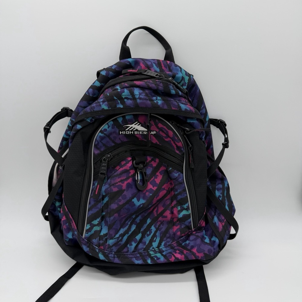 High Sierra Fatboy Backpack Pink Purple Teal School Bag Suspension Strap 19.5"